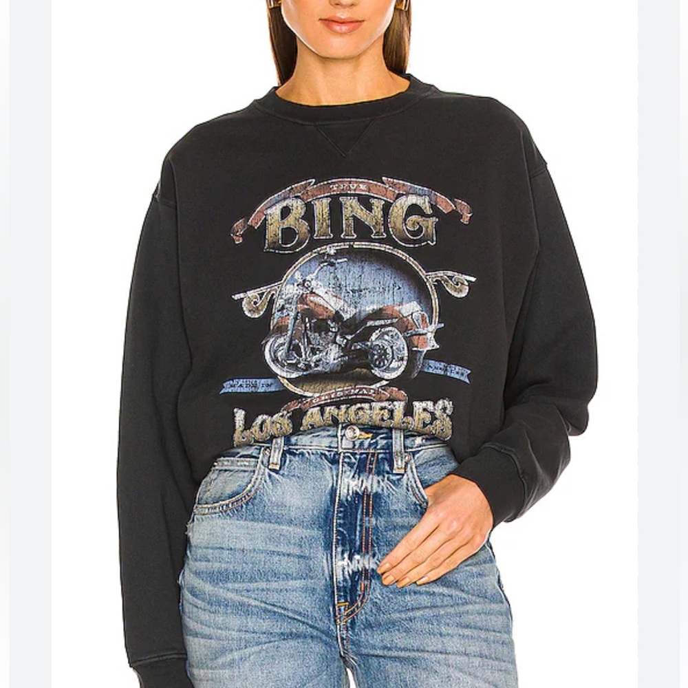 Anine Bing Ramona biker sweatshirt, size XS
